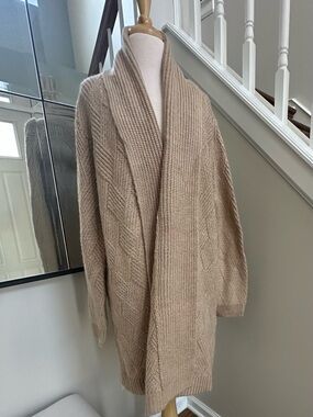 Soft Surroundings tan knit wrap cardigan